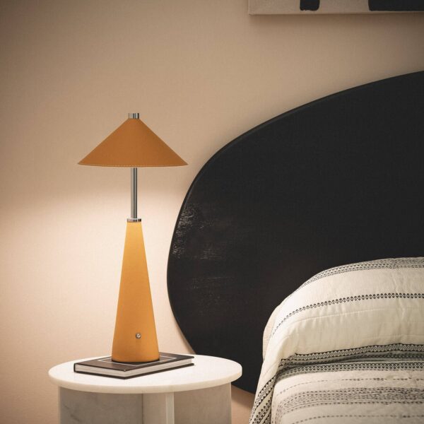 Draagbare tafellamp - LED - oplaadbaar - dimbaar - 46 cm hoog - geel - Afbeelding 3