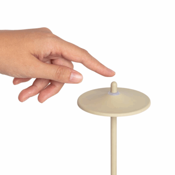 Draagbare tafellamp - LED - USB oplaadbaar - dimbaar - 18 cm hoog - beige - Afbeelding 5