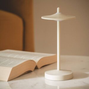 Beige draagbare LED tafellamp USB oplaadbaar IP44 dimbaar