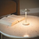 Draagbare tafellamp - LED - USB oplaadbaar - dimbaar - 18 cm hoog - beige - Afbeelding 2