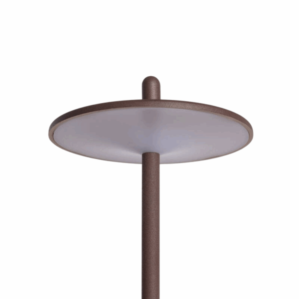 Draagbare tafellamp - LED - USB oplaadbaar - dimbaar - 18 cm hoog - bruin - Afbeelding 2
