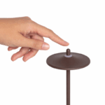 Draagbare tafellamp - LED - USB oplaadbaar - dimbaar - 18 cm hoog - bruin - Afbeelding 3