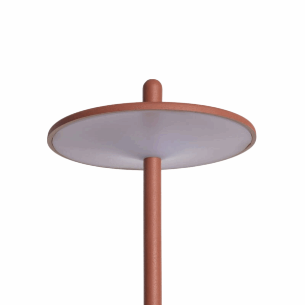 Draagbare tafellamp - LED - USB oplaadbaar - dimbaar - 18 cm hoog - terracotta - Afbeelding 2
