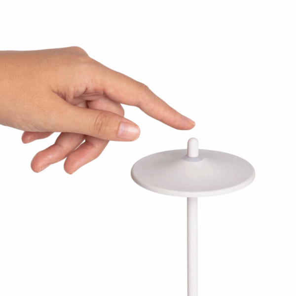Draagbare tafellamp - LED - USB oplaadbaar - dimbaar - 18 cm hoog - wit - Afbeelding 3