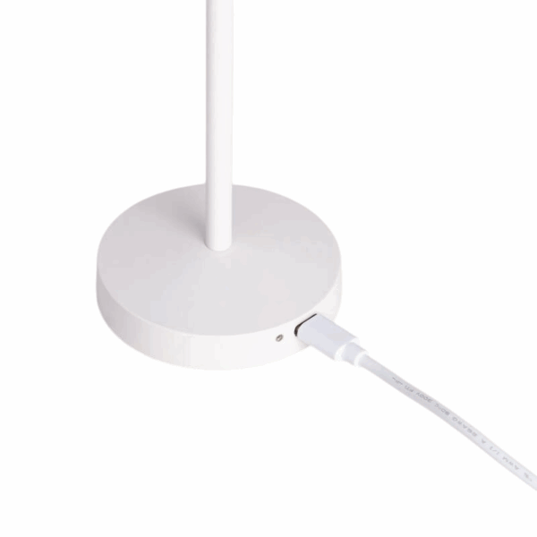 Draagbare tafellamp - LED - USB oplaadbaar - dimbaar - 18 cm hoog - wit - Afbeelding 4