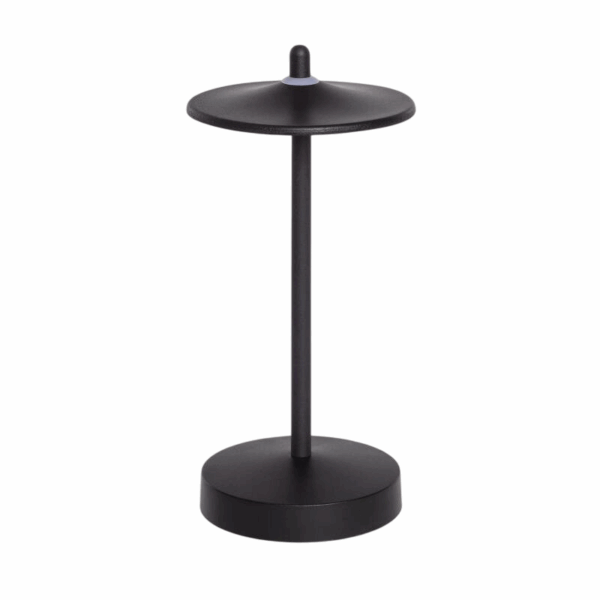 Draagbare tafellamp - LED - USB oplaadbaar - dimbaar - 18 cm hoog - zwart - Afbeelding 2