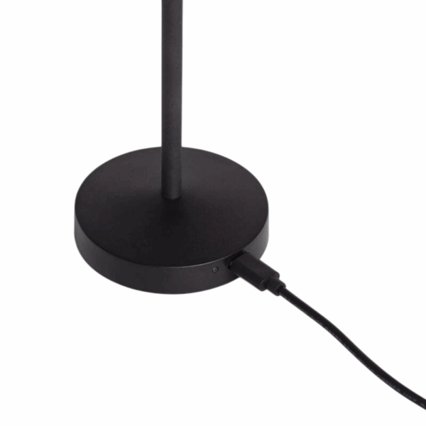 Draagbare tafellamp - LED - USB oplaadbaar - dimbaar - 18 cm hoog - zwart - Afbeelding 7