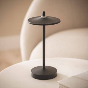 zwarte draagbare LED tafellamp USB oplaadbaar IP44 dimbaar