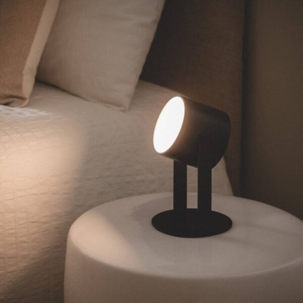 Draagbare tafellamp met richtbare spot - LED - oplaadbaar - 19 cm hoog - zwart - Afbeelding 2