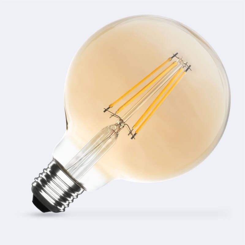 LED Filament Lamp E27 8W 2700K 750 lumen G95 goud dimbaar