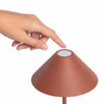 Oplaadbare tafellamp metaal - LED - Dimbaar - 26 cm hoog - bruin - Afbeelding 2