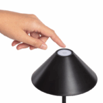 Oplaadbare tafellamp metaal - LED - Dimbaar - 26 cm hoog - zwart - Afbeelding 2
