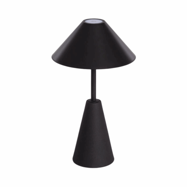 zwarte metalen LED tafellamp oplaadbaar USB dimbaar