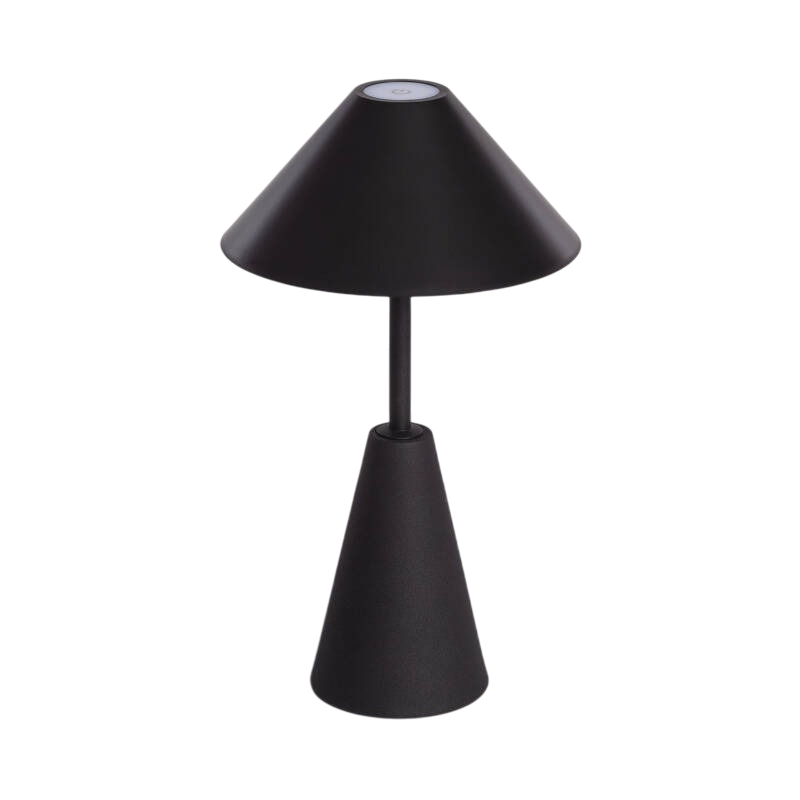 zwarte metalen LED tafellamp oplaadbaar USB dimbaar
