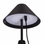 Oplaadbare tafellamp metaal - LED - Dimbaar - 26 cm hoog - zwart - Afbeelding 3